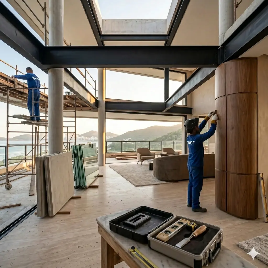 Construção nova e obra civil a partir de projeto estrutural e arquitetônico